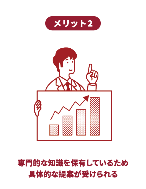 メリット2:専門的な知識を保有しているため具体的な提案が受けられる
